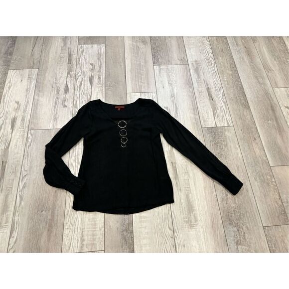 Red BKE black dressy blouse, size S - Picture 1 of 12